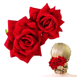 YBEATY clip cabello rosa 3D rojo para look elegante diario