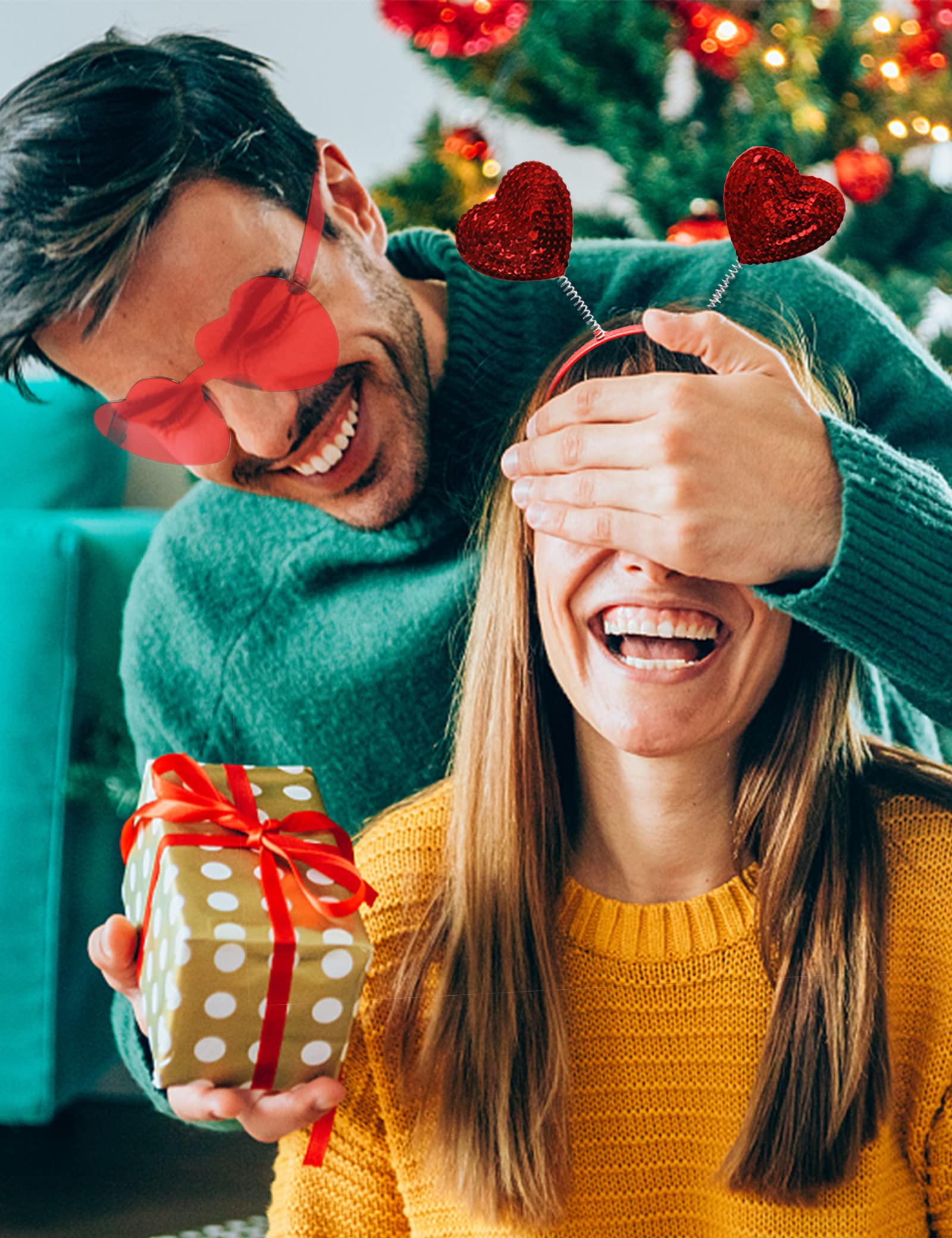 Gafas corazón de YBHOMINE con diseño romántico para ocasión especial.
