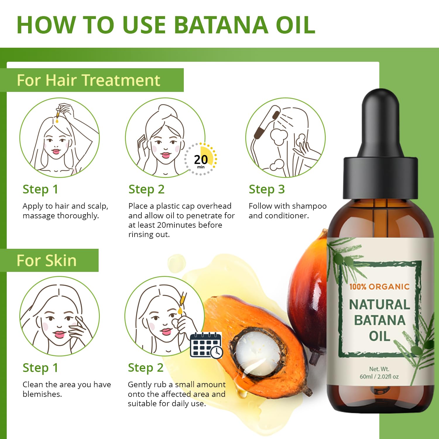 YBW aceite de batana, textura aceitosa suave para uso diario.
