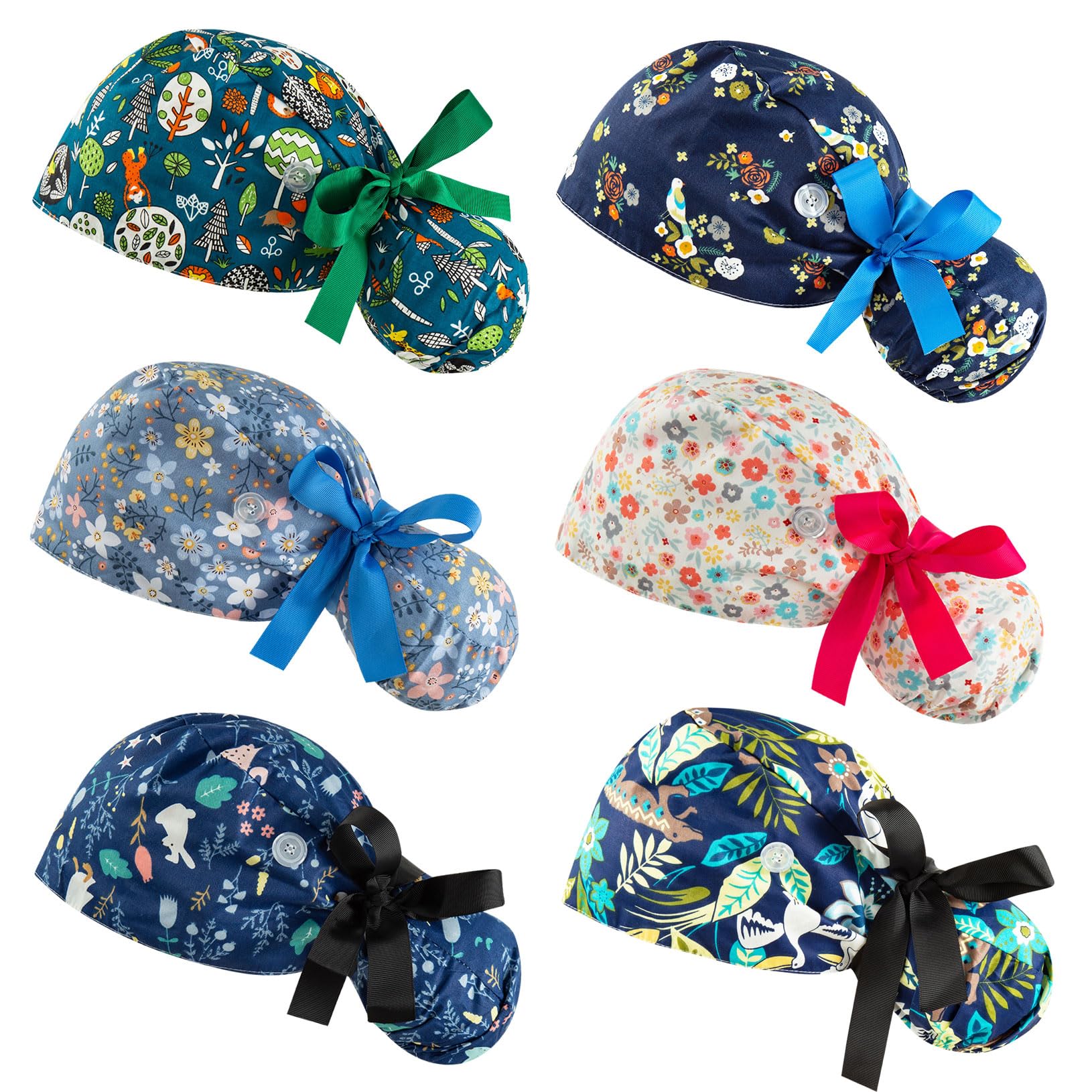 Gorro quirúrgico YEAJOIN Bouffant con ajuste semi-abierto para comodidad prolongada