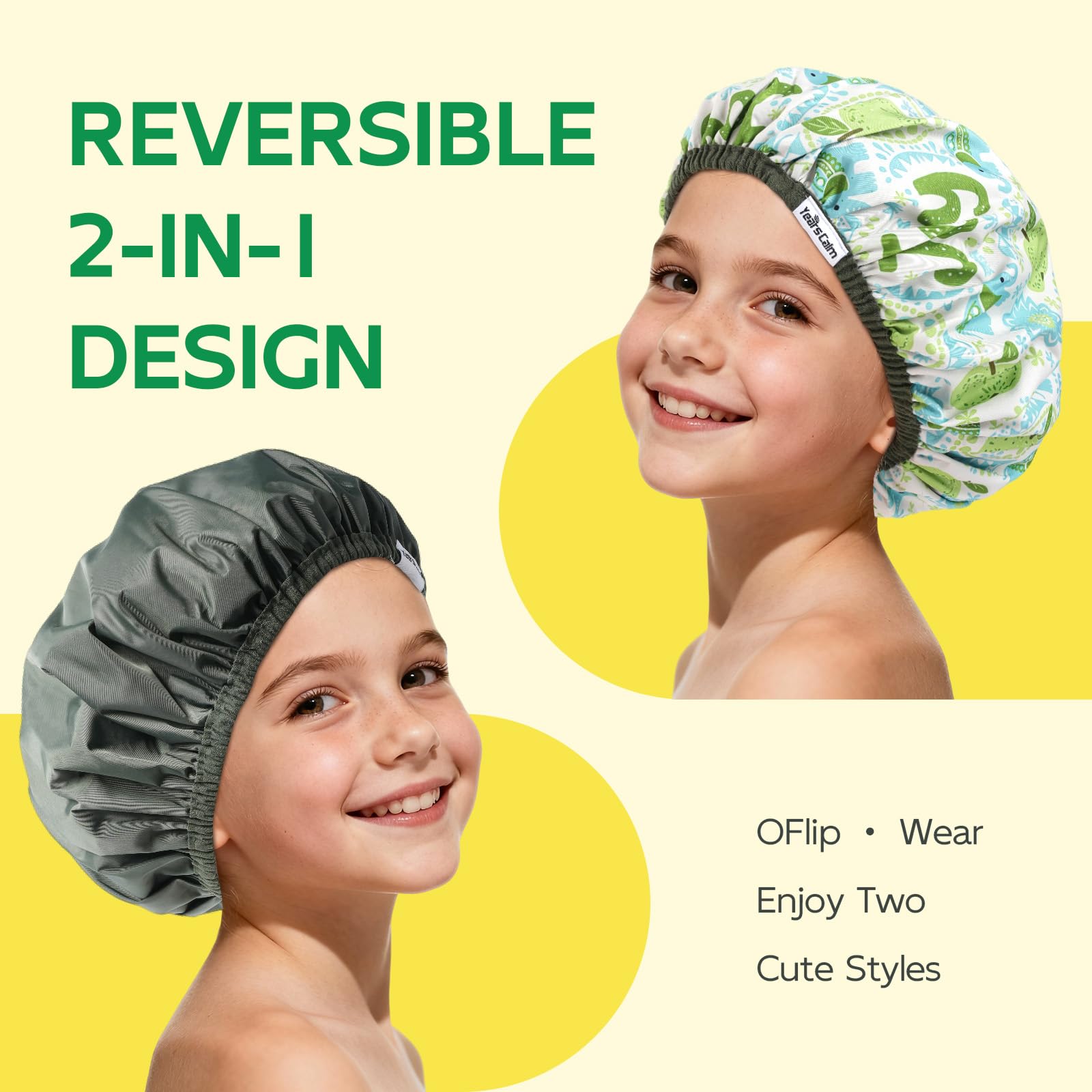 Years calm gorro de ducha para niños con doble capas.