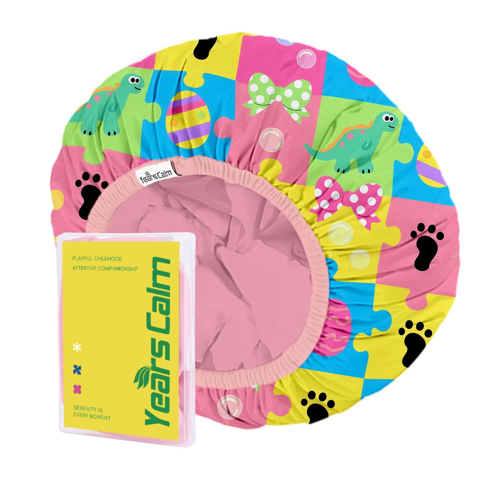 Years calm cap infantil con estampado dino, ideal para hacer el baño más divertido.