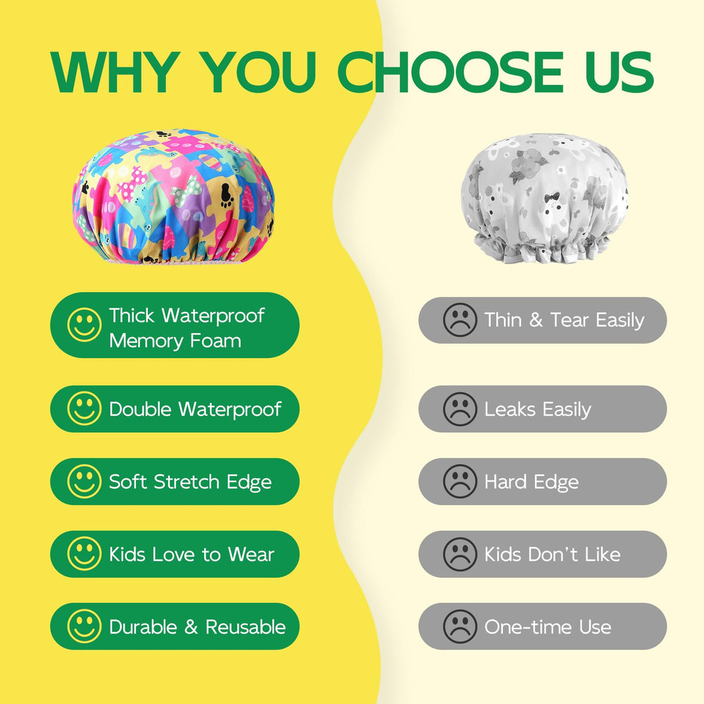 Years calm cap para edades 3–10 años, compatible con distintos peinados.