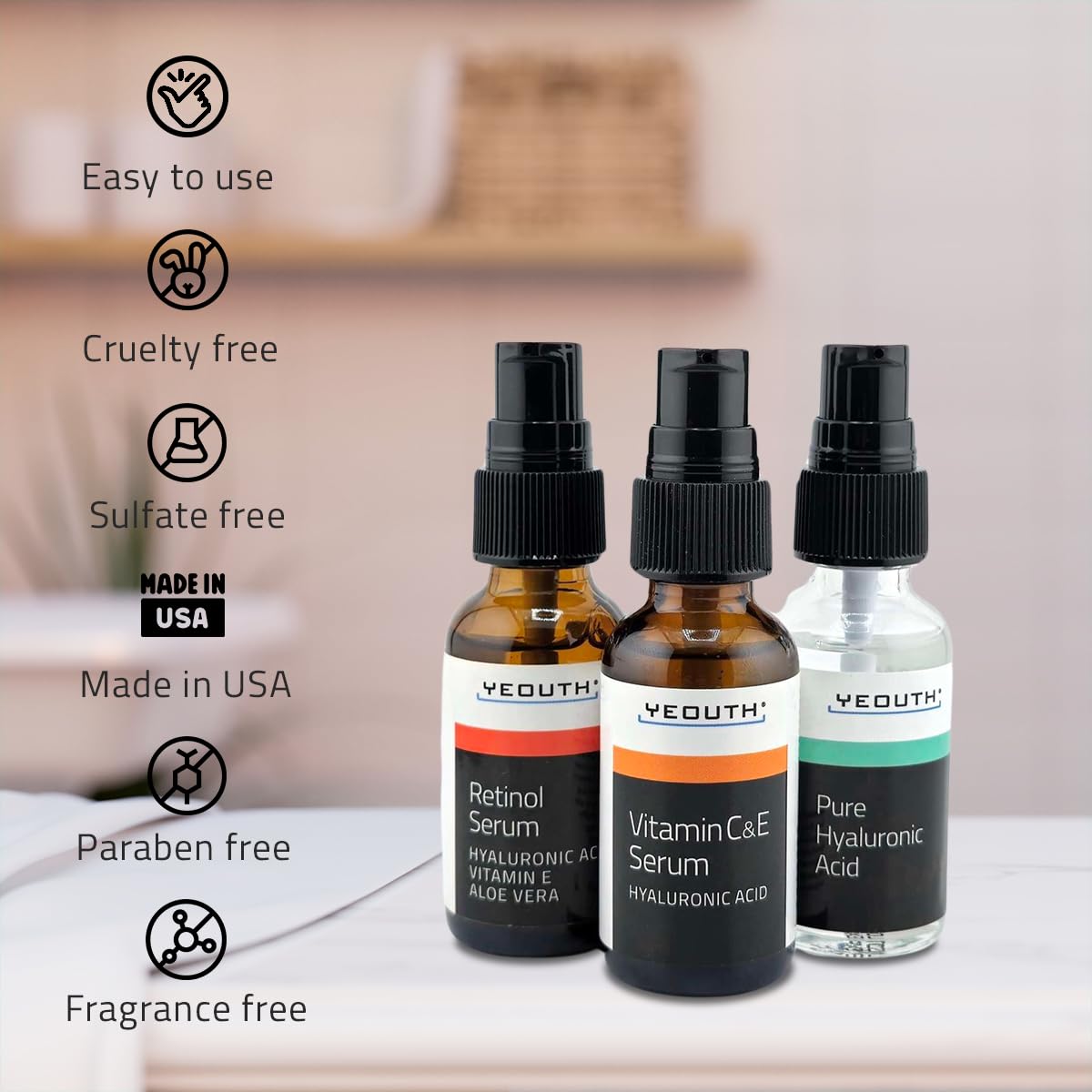 YEOUTH Regalo de cuidado facial; caja con tres sueros.