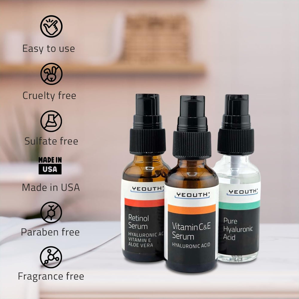 YEOUTH Regalo de cuidado facial; caja con tres sueros.