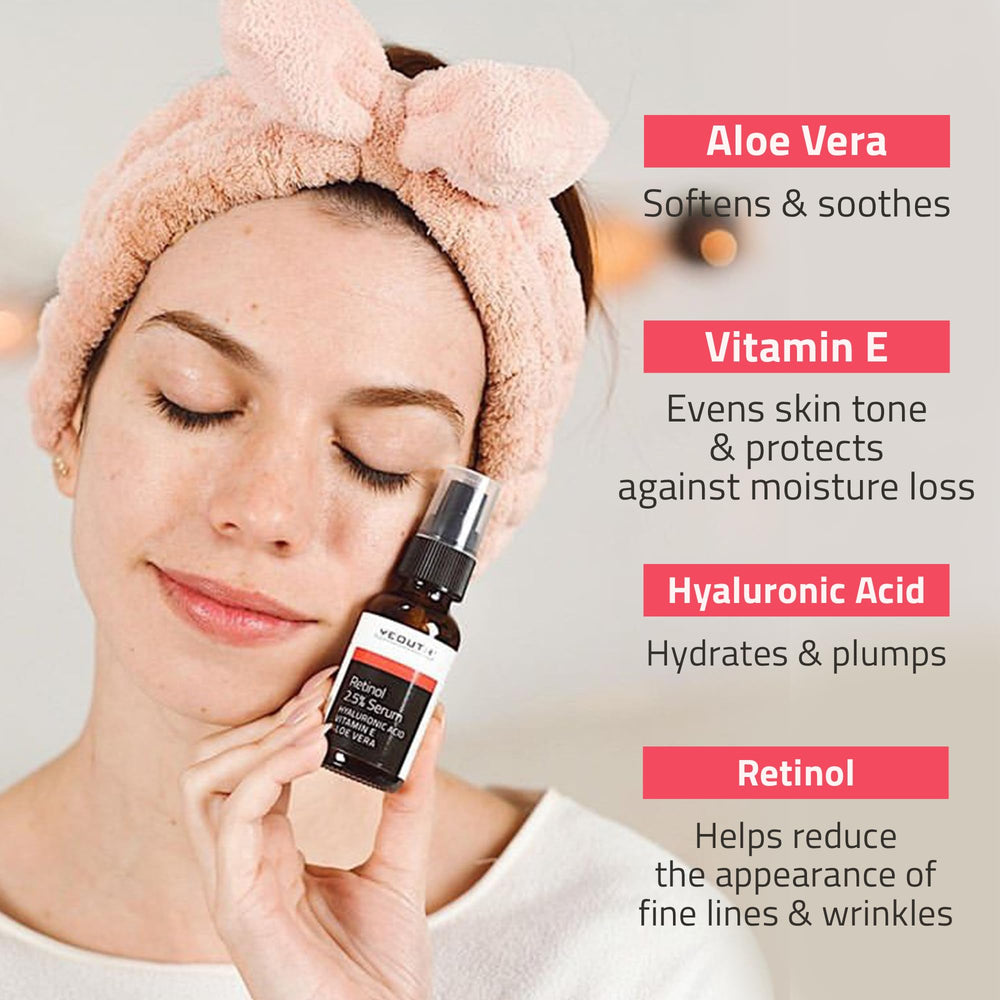 YEOUTH Retinol Serum textura cremosa en la piel, mejora suavidad.