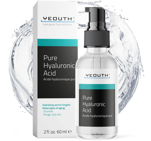 YEOUTH serum hialurónico en frasco de 2 oz para hidratación profunda de la piel.