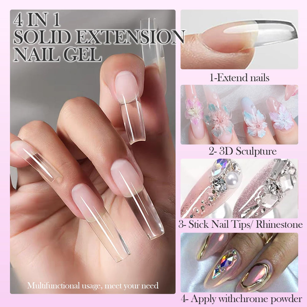 YEPYEPGO gel constructor blanco para uñas, acabado uniforme y duradero.