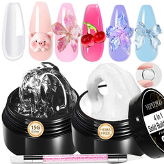 YEPYEPGO gel constructor claro para uñas, extensión precisa y limpia.