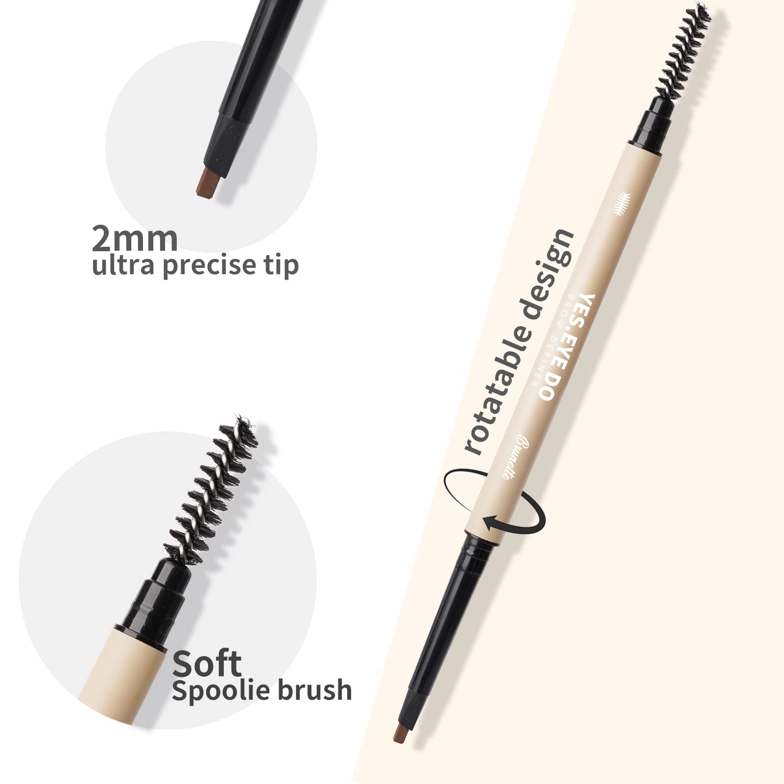YES.EYE DO lapiz cejas gris retractil facil de usar sin afilar