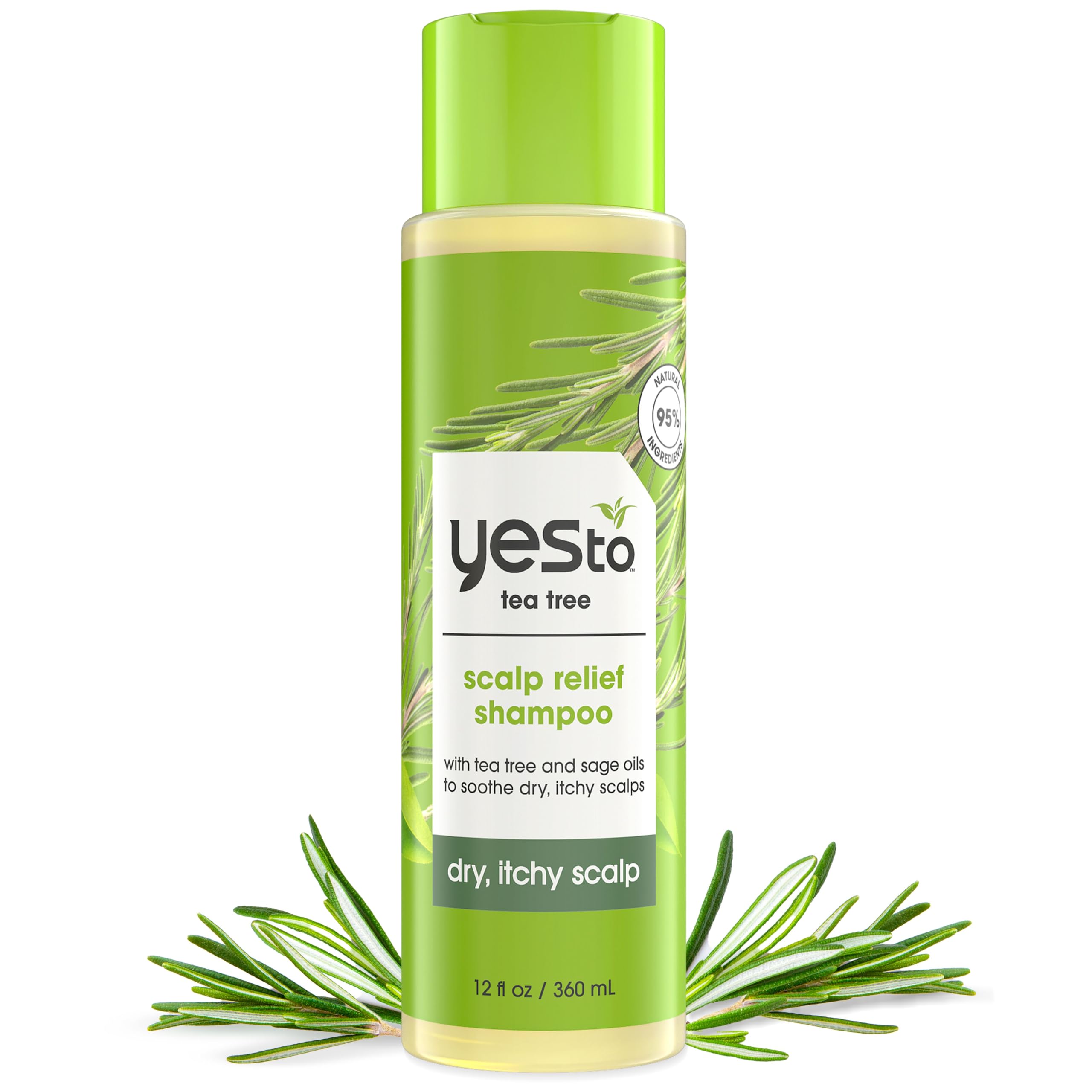 Yes To Shampoo Árbol del Té y Salvia en botella lista para uso diario