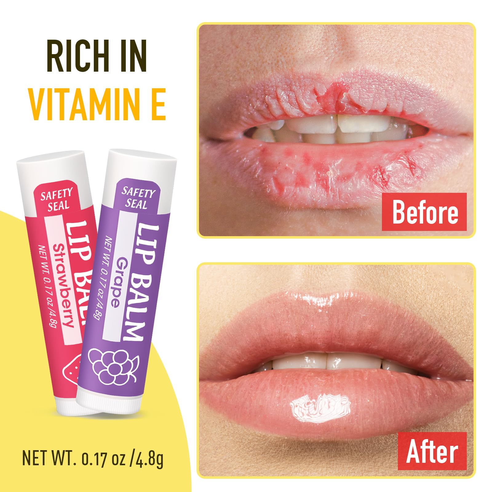 YesBes bálsamo labial sandía para refrescar labios y hidratación diaria.