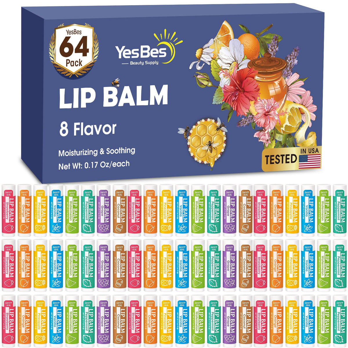 YesBes bálsamo labial vainilla para hidratación suave y alivio diario.