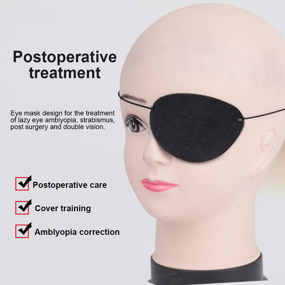 Parche ocular YGDZ negro diseno sencillo para hombres y mujeres.