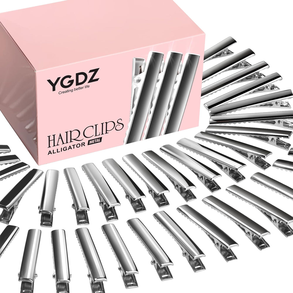 Pinzas cocodrilo plateadas YGDZ de 1,77 pulgadas, ideal para sujetar peinados.