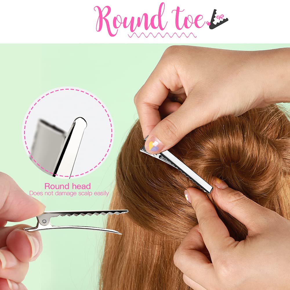 Pinzas YGDZ cocodrilo plata 2,17 pulgadas, aptas para maquillaje o deporte