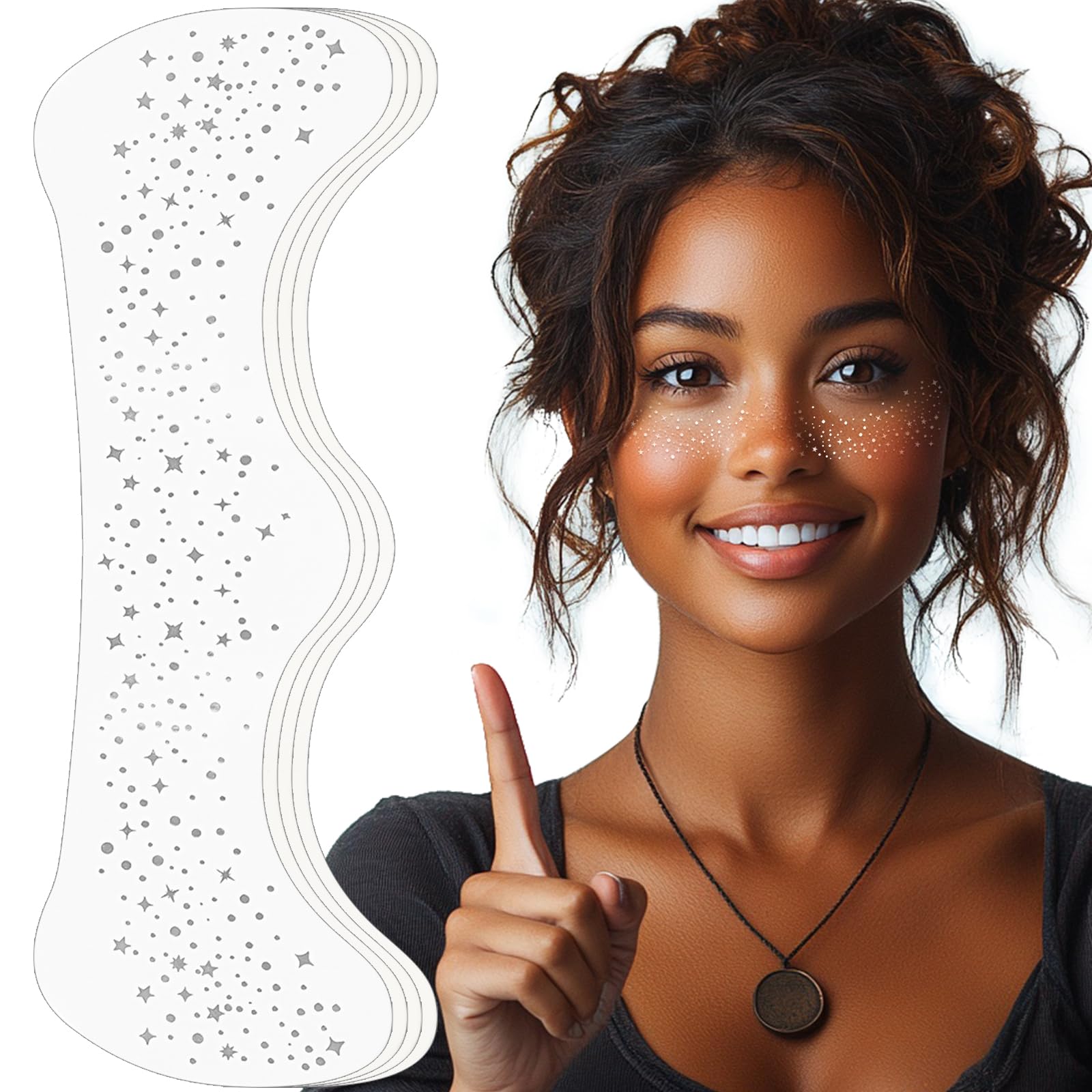 YGQQOY manchas brillantes de cara plateadas para un look sutil y duradero.