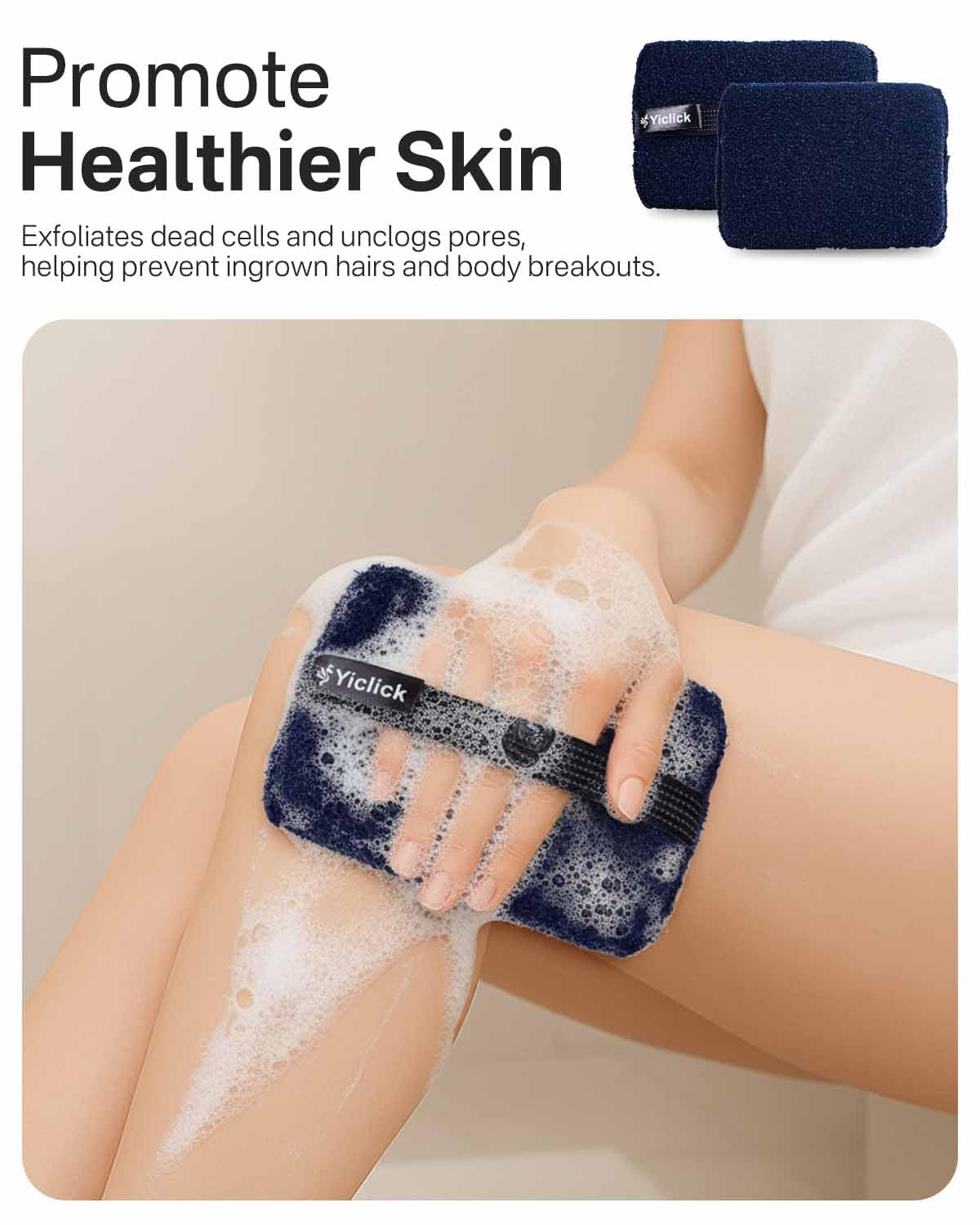 Yiclick exfoliante corporal, control-de-exfoliacion ajustable para tu ritmo