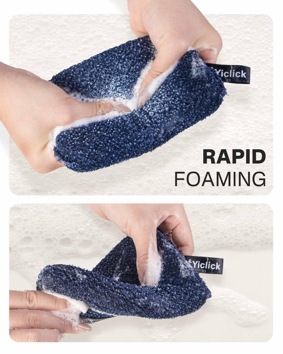Yiclick exfoliante corporal, diseño-dos-en-uno para exfoliar y lavar