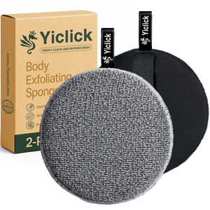 Yiclick exfoliante corporal con doble textura para exfoliación eficaz.