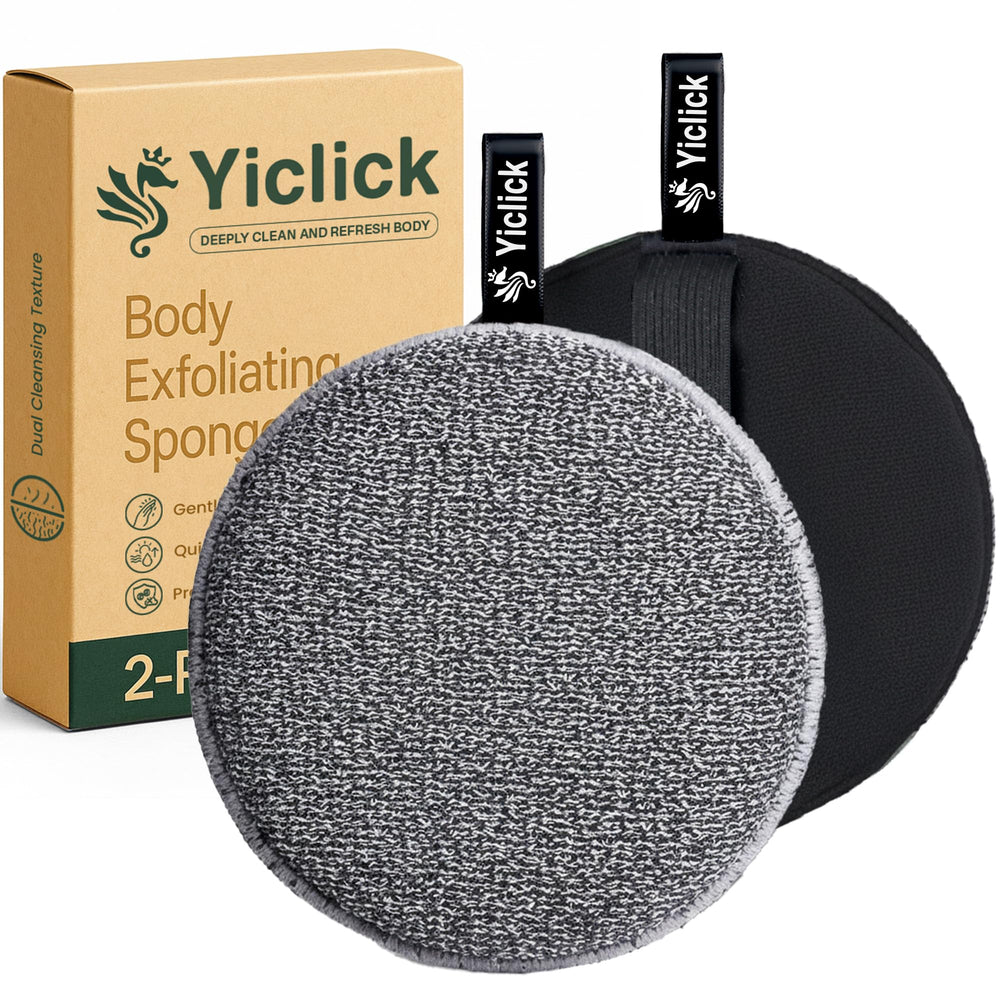 Yiclick exfoliante corporal con doble textura para exfoliación eficaz.