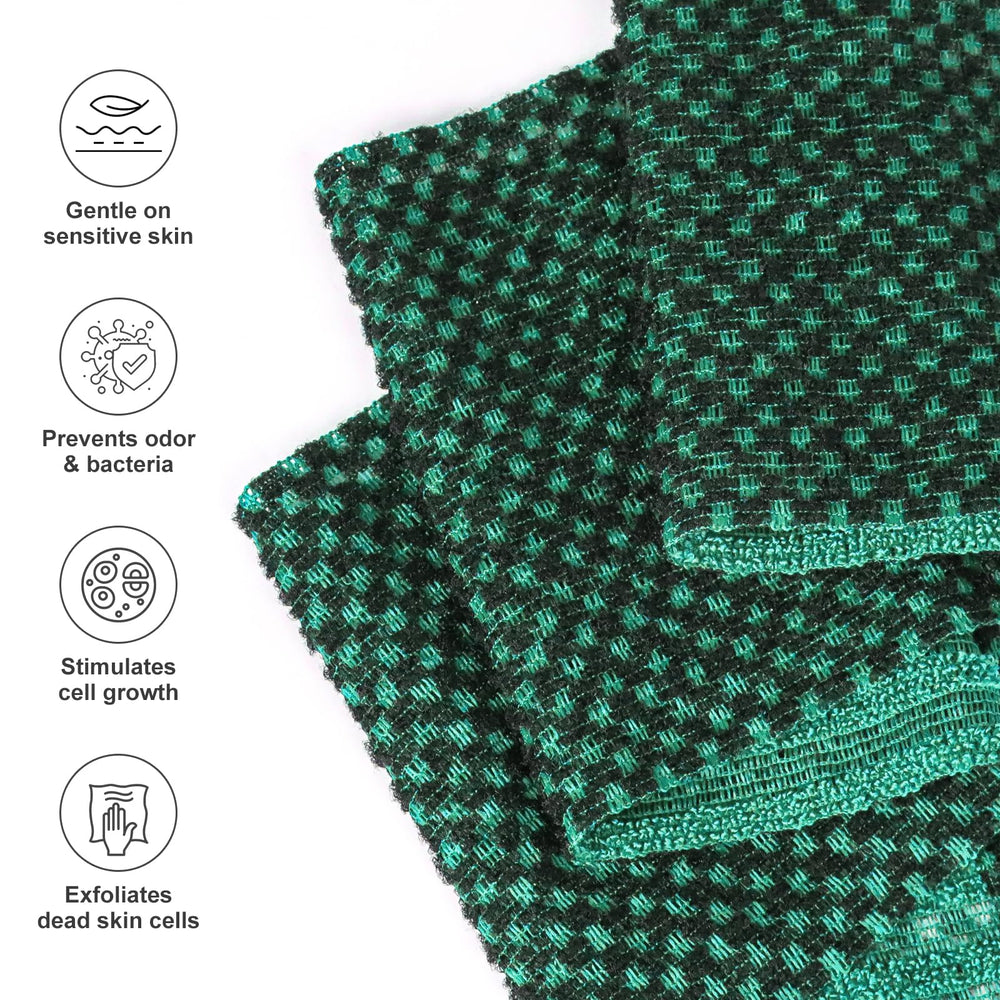 Toalla exfoliante Yiclick con dorso suave para limpieza diaria cómoda.