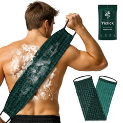 Toalla exfoliante Yiclick con frente de textura áspera para exfoliar la piel.