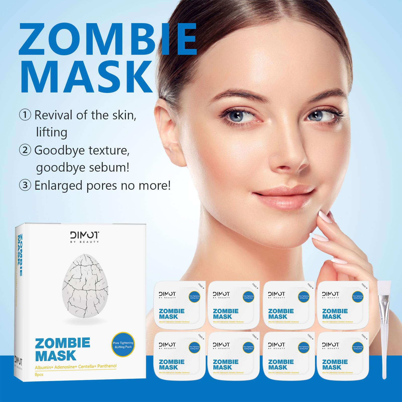 YIKESHU mascara zombi kit limpieza profunda con cepillo.