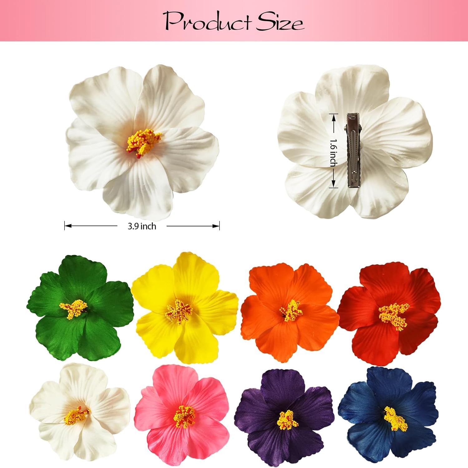 YILANPIN clip de flores para niñas en verde, sujeción suave para cabellos