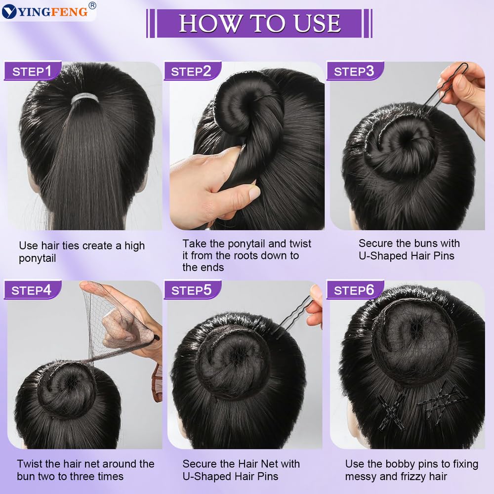 YINGFENG red de cabello malla negra, cómoda y transpirable para ensayos.