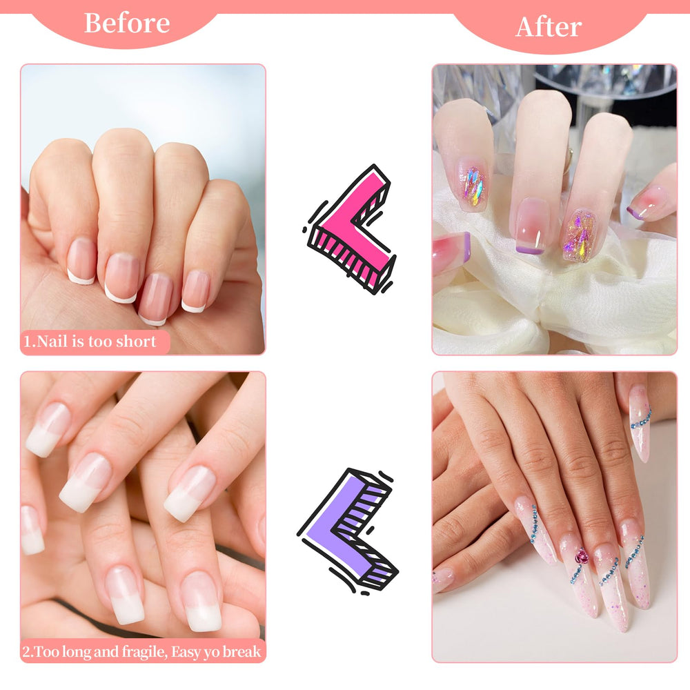 YINGJEE formas de uñas acrílicas duraderas y flexibles para modelado cómodo.