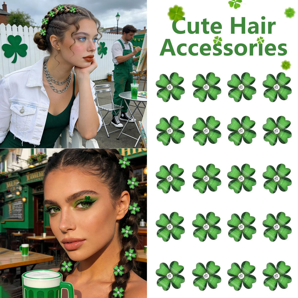 Accesorio de pelo YISSION trébol verde para Día de San Patricio.