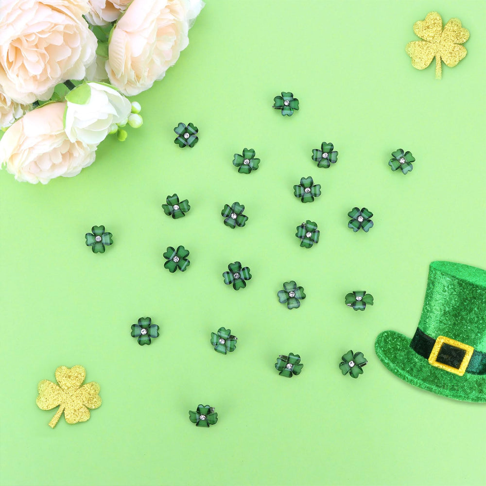 Clip YISSION trébol verde para desfiles y celebraciones.