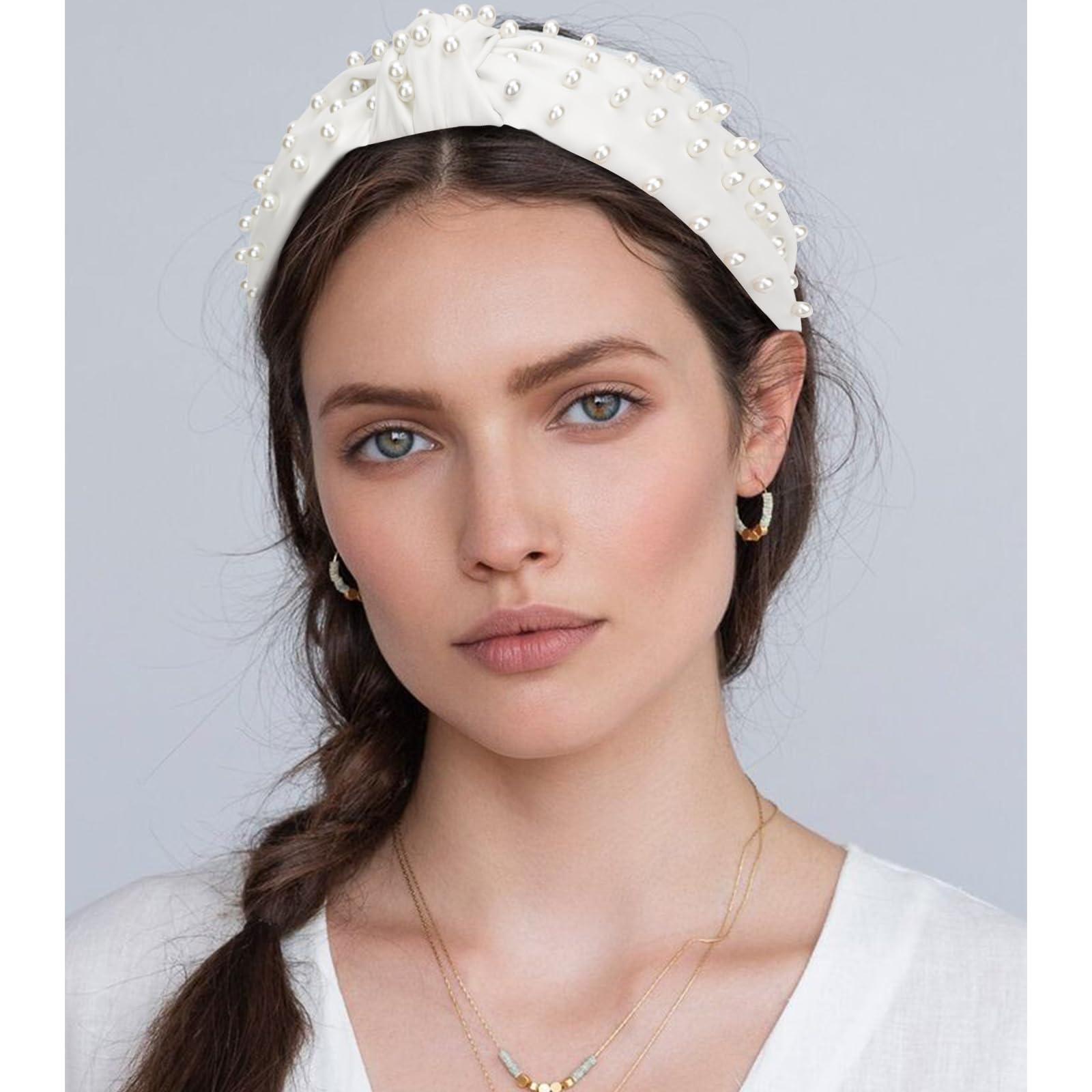 Diadema YISSION cuero sintético blanco con acabado suave