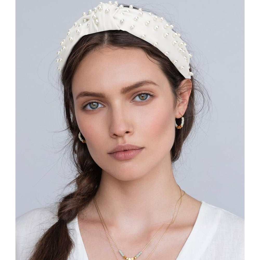 Diadema YISSION cuero sintético blanco con acabado suave