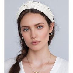 Diadema YISSION cuero sintético blanco con acabado suave