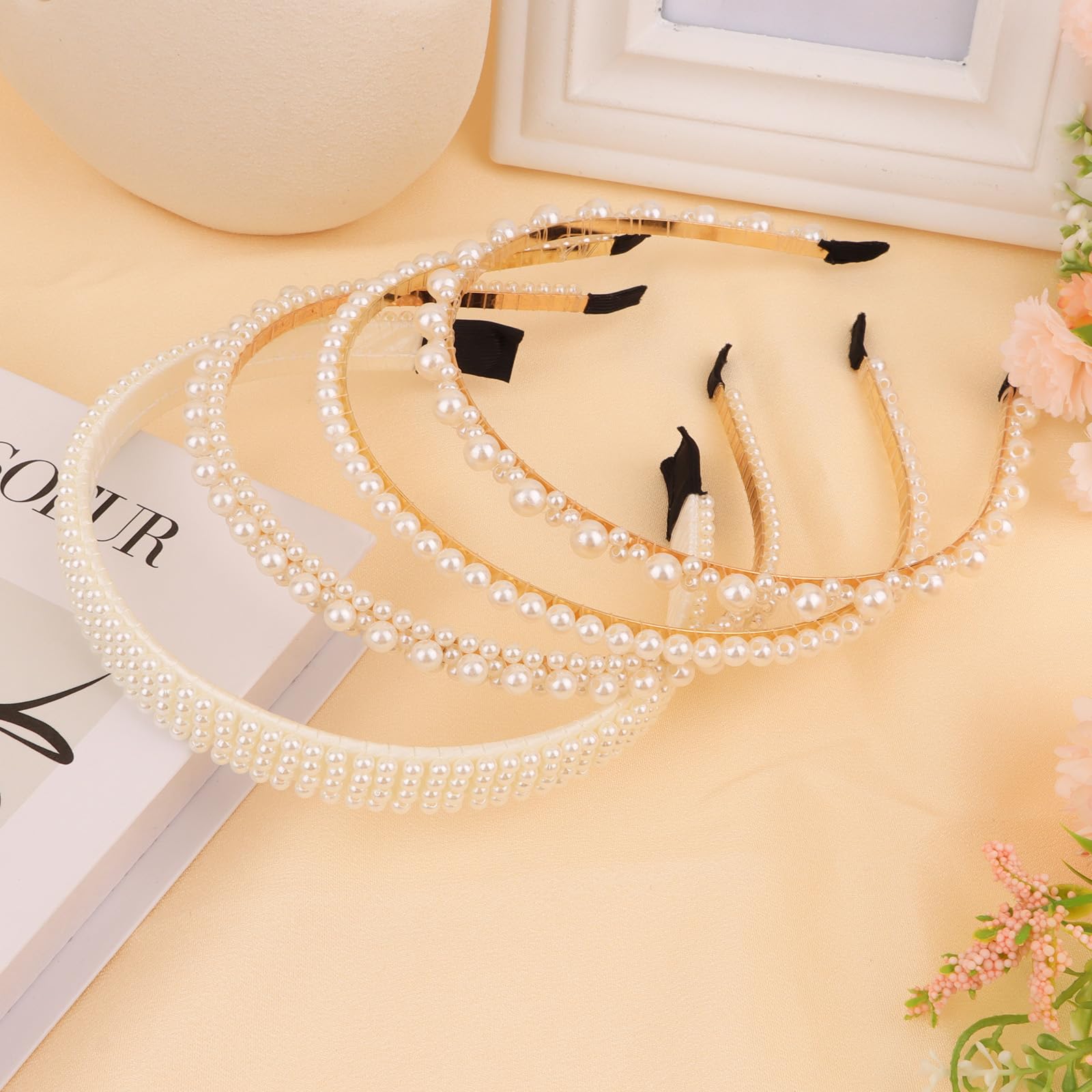 Diadema YISSION de perlas blancas, regalo perfecto para mujeres y niñas.