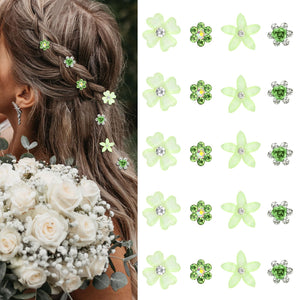 YISSION flor verde corazon-petalo: realza peinados con brillo suave.