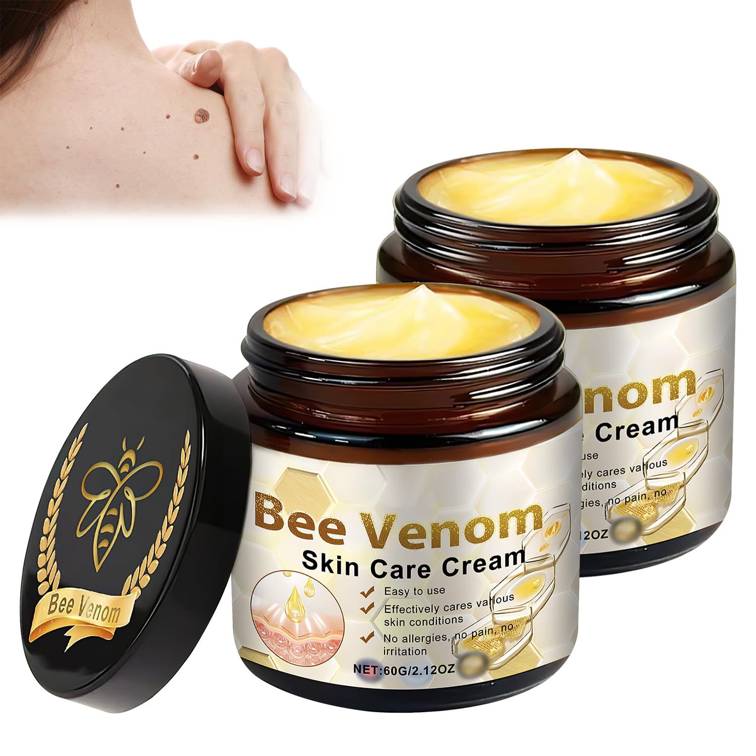 YIVANNUO crema veneno abeja envase, hidratación suave para la piel