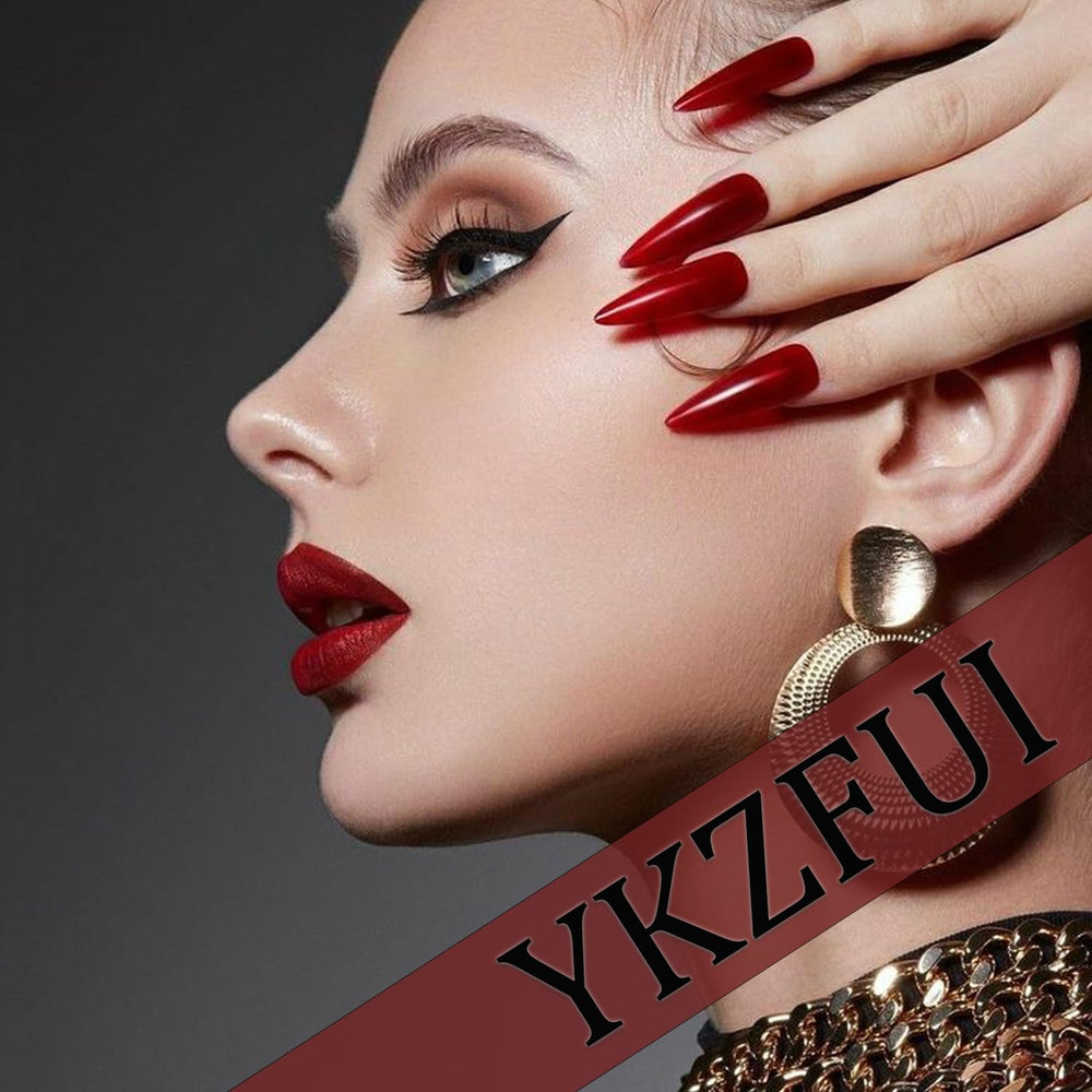 YKZFUI uñas almendra negro 24 piezas: set completo para probar y renovar.