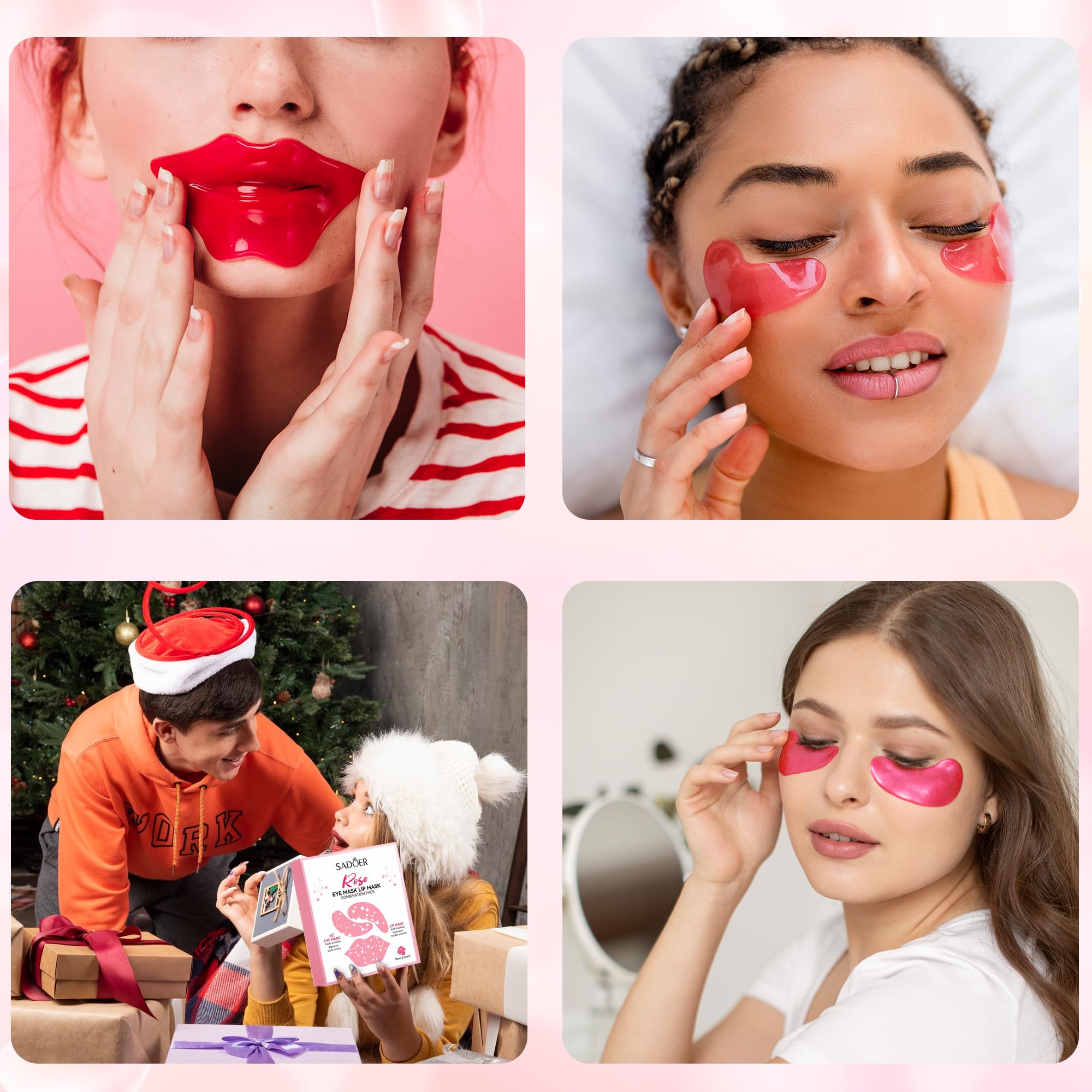 Parche labial YMEYFAN rosa con colágeno para hidratación profunda