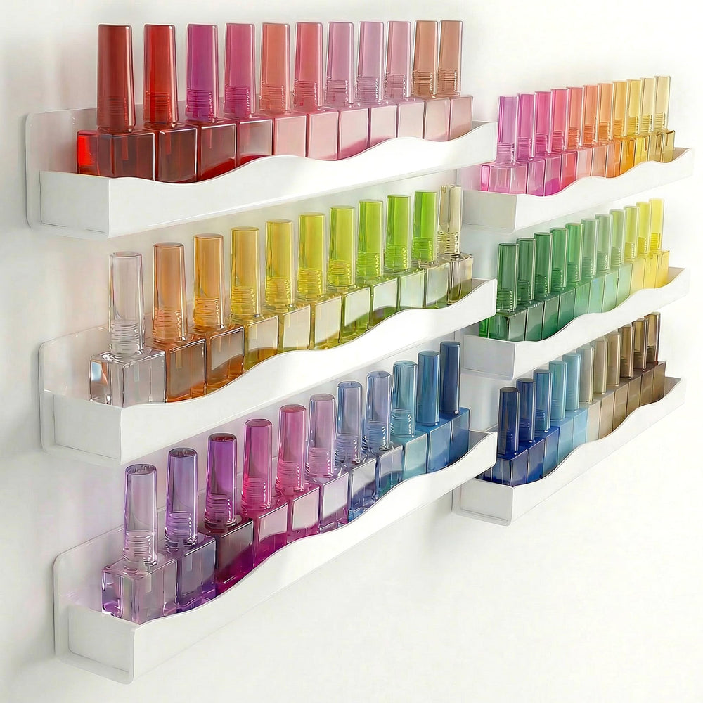 Organizador de esmaltes YMVV de pared blanco para ver colores fácilmente.