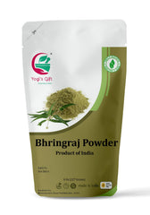 YOGI’S GIFT polvo bhringraj en bote para cabello suave y brillante.