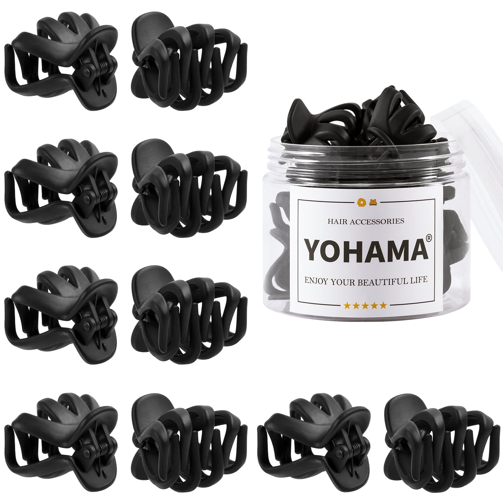 Clip YOHAMA pulpo negro 4 cm para peinado diario y fijación firme.
