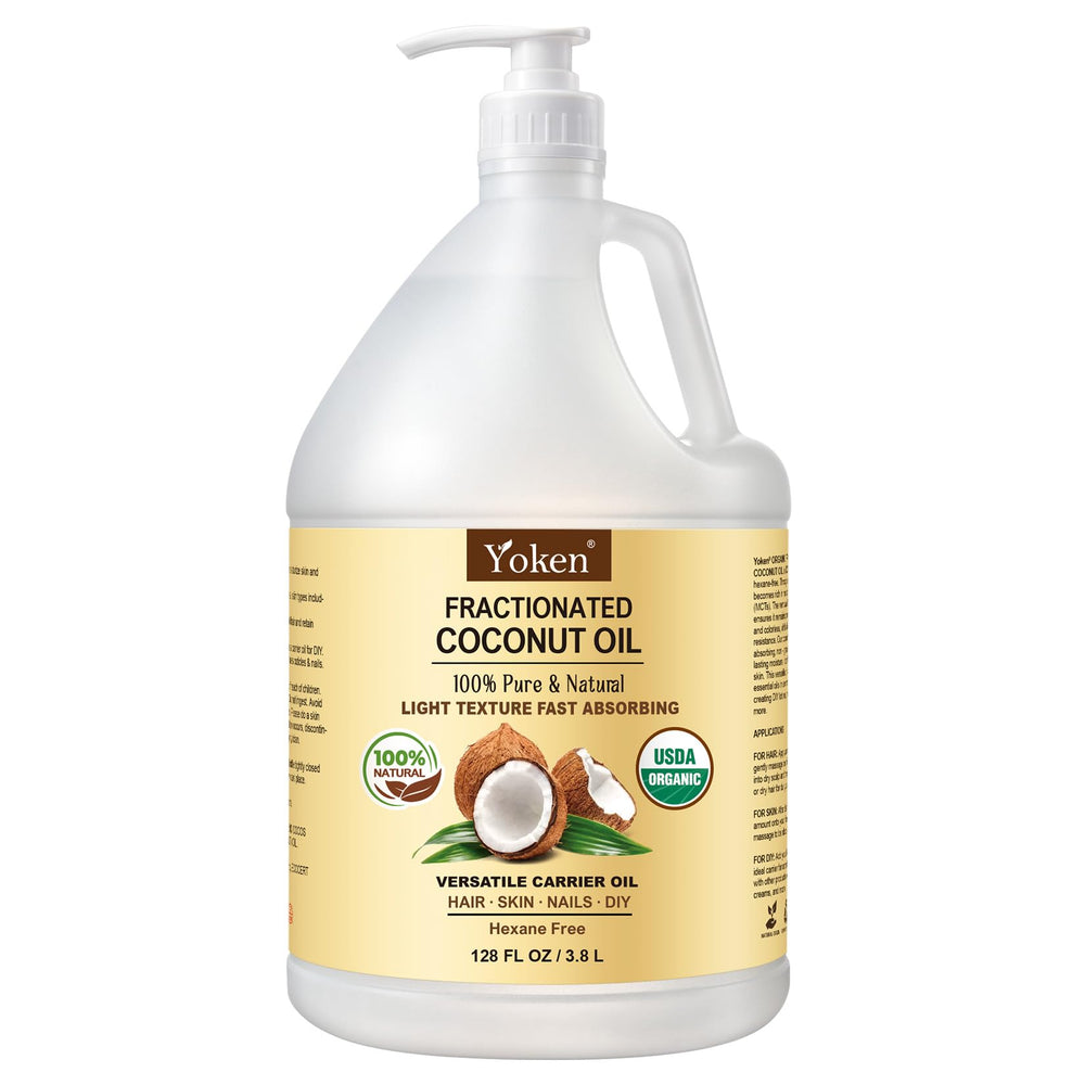Yoken aceite de coco fraccionado vertido para hidratación suave sin grasa