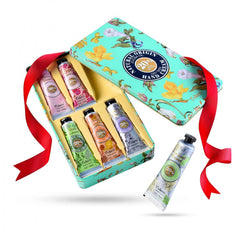 Conjunto regalo de 6 cremas de manos Yoken en lata, hidratación completa.