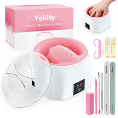 Yokilly cuenco de remojo para uñas con interior de aluminio para calentamiento rápido