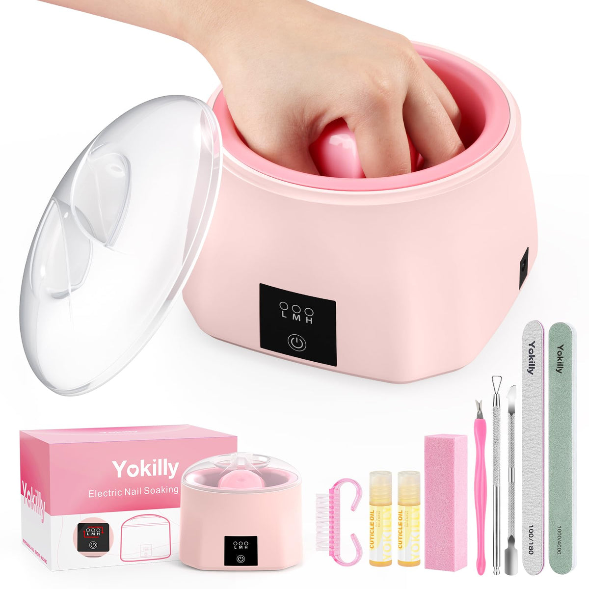 Yokilly tazón-remojo uñas caliente facilita eliminación suave del esmalte.