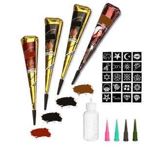 Yomagine tatuaje temporal: cono negro para diseños duraderos y fáciles