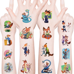 YONGAI hojas tatuajes temporales Zootopia 2, ideales para fiestas y regalos.